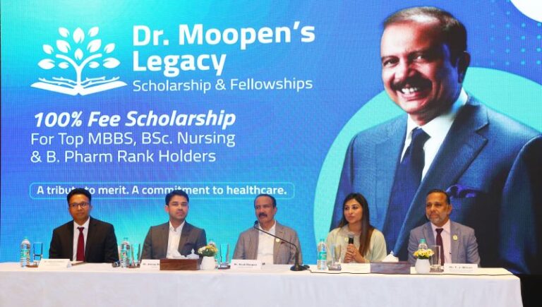 Dr. Moopen’s Legacy Scholarship & Fellowships launched to aid 25 students from across India in pursuing MBBS, BSc Nursing and B.Pharm education;